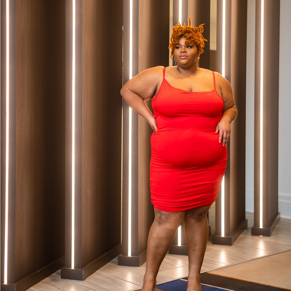 Red Ruched dress